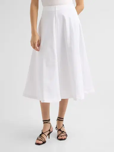 Altuzarra Women's Varda Cotton-Blend Panelled Midi Skirt - Optic White - Size 14 | Thumbnail 4 Altuzarra Women's Varda Cotton-Blend Panelled Midi Skirt - Optic White - Size 14 | Thumbnail 4