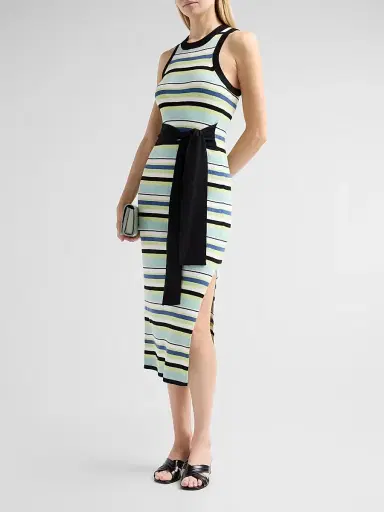 Toccin Women's Piper Tie-Front Sleeveless Midi Dress - Ocean Keylime Multi | Thumbnail 4 Toccin Women's Piper Tie-Front Sleeveless Midi Dress - Ocean Keylime Multi | Thumbnail 4