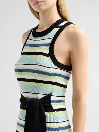 Toccin Women's Piper Tie-Front Sleeveless Midi Dress - Ocean Keylime Multi | Thumbnail 5 Toccin Women's Piper Tie-Front Sleeveless Midi Dress - Ocean Keylime Multi | Thumbnail 5