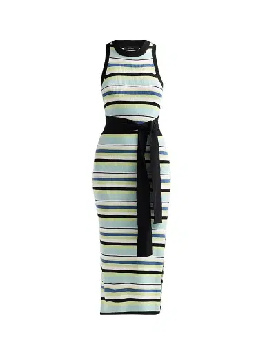 Toccin Women's Piper Tie-Front Sleeveless Midi Dress - Ocean Keylime Multi | Thumbnail 1 Toccin Women's Piper Tie-Front Sleeveless Midi Dress - Ocean Keylime Multi | Thumbnail 1