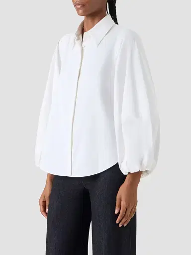 Akris punto Women's Washed Cotton Boxy Shirt - Cream - Size 16 | Thumbnail 6 Akris punto Women's Washed Cotton Boxy Shirt - Cream - Size 16 | Thumbnail 6
