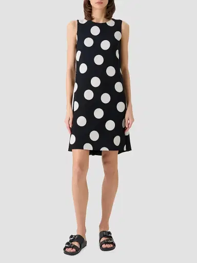 Akris punto Women's Polka Dot Shift Dress - Black Cream | Thumbnail 2 Akris punto Women's Polka Dot Shift Dress - Black Cream | Thumbnail 2