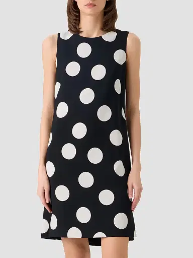 Akris punto Women's Polka Dot Shift Dress - Black Cream | Thumbnail 4 Akris punto Women's Polka Dot Shift Dress - Black Cream | Thumbnail 4