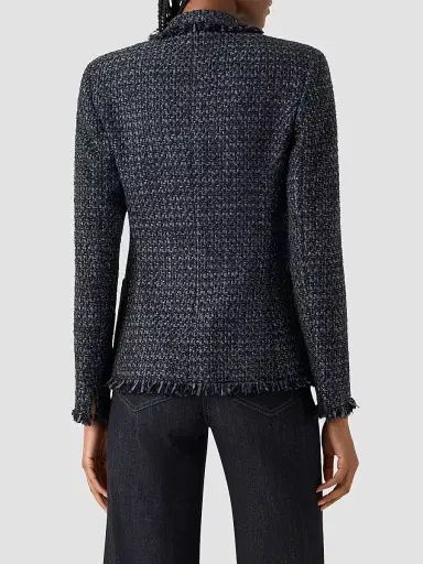 Akris punto Women's Tweed Double-Breasted Blazer - Black Cream - Size 16 | Thumbnail 3 Akris punto Women's Tweed Double-Breasted Blazer - Black Cream - Size 16 | Thumbnail 3