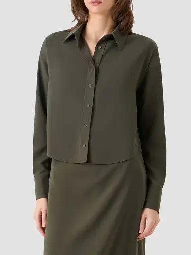 Akris punto Women's Relaxed Lasercut Crêpe Shirt | Thumbnail 4 Akris punto Women's Relaxed Lasercut Crêpe Shirt | Thumbnail 4