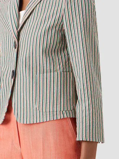 Akris punto Women's Seersucker Stripe Stretch-Cotton Blazer - Size 14 | Thumbnail 5 Akris punto Women's Seersucker Stripe Stretch-Cotton Blazer - Size 14 | Thumbnail 5