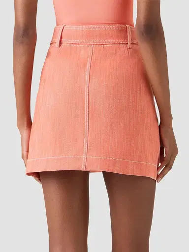 Akris punto Women's Denim Cargo Skirt - Orange | Thumbnail 2 Akris punto Women's Denim Cargo Skirt - Orange | Thumbnail 2