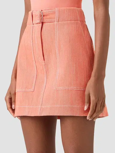 Akris punto Women's Denim Cargo Skirt - Orange | Thumbnail 4 Akris punto Women's Denim Cargo Skirt - Orange | Thumbnail 4