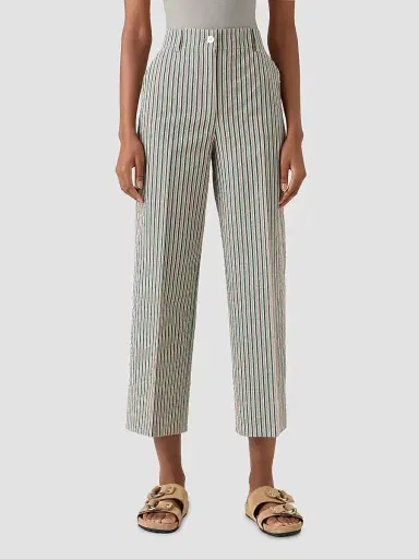 Akris punto Women's Chiara Seersucker Crop Pants | Thumbnail 3 Akris punto Women's Chiara Seersucker Crop Pants | Thumbnail 3