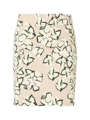 Akris punto Women's Papercut Floral Denim Mini Skirt - Beige Cream Olive | Thumbnail 1 Akris punto Women's Papercut Floral Denim Mini Skirt - Beige Cream Olive | Thumbnail 1