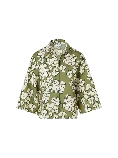Akris punto Women's Papercut Flower Print Cotton Shirt | Thumbnail 1 Akris punto Women's Papercut Flower Print Cotton Shirt | Thumbnail 1