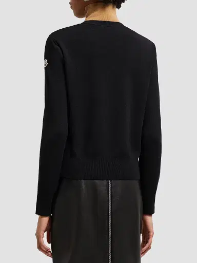 Moncler Women's Padded Down Knit Zip Up Cardigan - Black | Thumbnail 3 Moncler Women's Padded Down Knit Zip Up Cardigan - Black | Thumbnail 3
