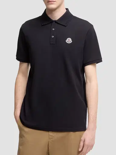 Moncler Men's Polo Shirt in Cotton Piquet - Night Blue | Thumbnail 2 Moncler Men's Polo Shirt in Cotton Piquet - Night Blue | Thumbnail 2