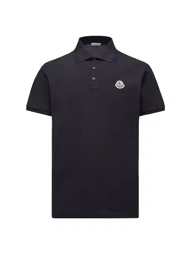 Moncler Men's Polo Shirt in Cotton Piquet - Night Blue | Thumbnail 1 Moncler Men's Polo Shirt in Cotton Piquet - Night Blue | Thumbnail 1