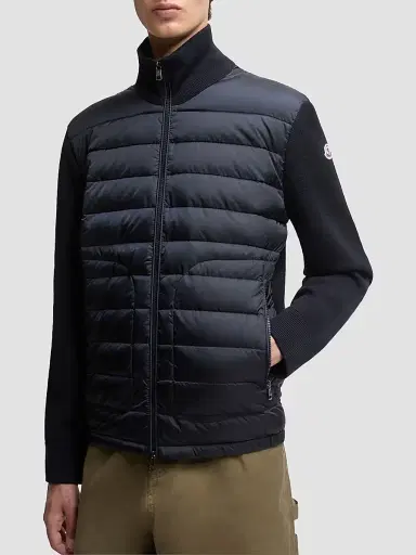 Moncler Men's Down-Filled Cardigan - Navy Blue | Thumbnail 2 Moncler Men's Down-Filled Cardigan - Navy Blue | Thumbnail 2