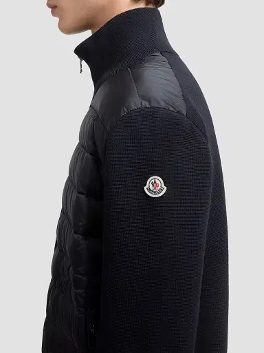 Moncler Men's Down-Filled Cardigan - Navy Blue | Thumbnail 4 Moncler Men's Down-Filled Cardigan - Navy Blue | Thumbnail 4