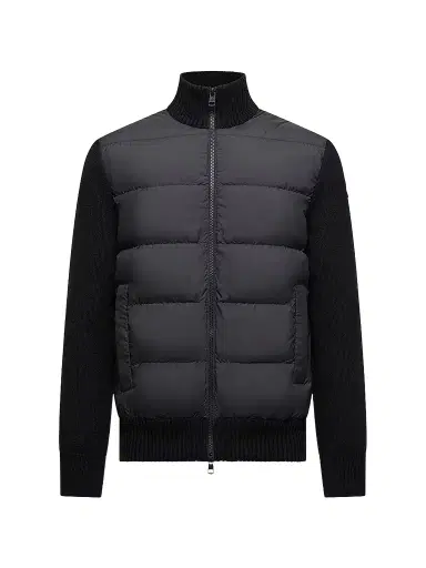 Moncler Men's Down-Filled Cardigan in Wool - Black | Thumbnail 1 Moncler Men's Down-Filled Cardigan in Wool - Black | Thumbnail 1