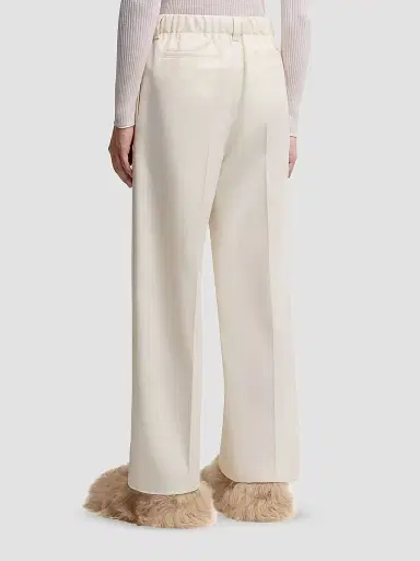Moncler Women's Pants in Wool Gabardine - White | Thumbnail 3 Moncler Women's Pants in Wool Gabardine - White | Thumbnail 3