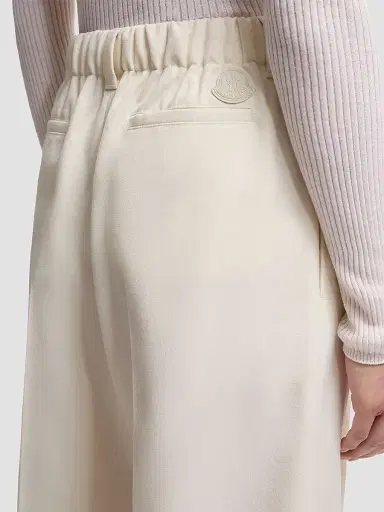 Moncler Women's Pants in Wool Gabardine - White | Thumbnail 4 Moncler Women's Pants in Wool Gabardine - White | Thumbnail 4