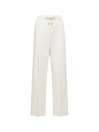 Moncler Women's Pants in Wool Gabardine - White | Thumbnail 1 Moncler Women's Pants in Wool Gabardine - White | Thumbnail 1