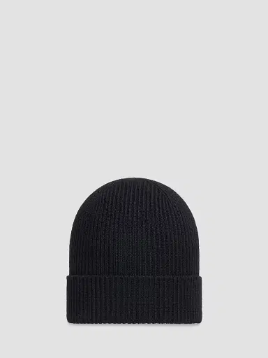 Moncler Men's Beanie Hat in Wool - Black | Thumbnail 2 Moncler Men's Beanie Hat in Wool - Black | Thumbnail 2