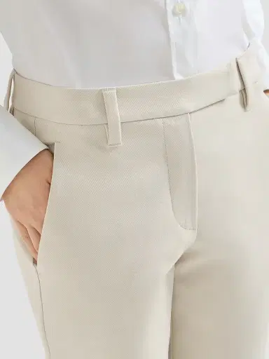 Brunello Cucinelli Women's Stretch Cotton Cover Slim Fit Trousers - Milk - Size 16 | Thumbnail 5 Brunello Cucinelli Women's Stretch Cotton Cover Slim Fit Trousers - Milk - Size 16 | Thumbnail 5
