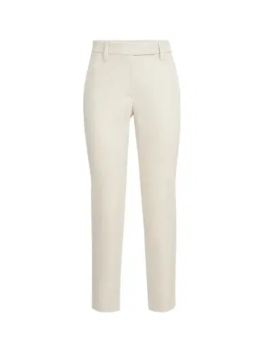 Brunello Cucinelli Women's Stretch Cotton Cover Slim Fit Trousers - Milk - Size 16 | Thumbnail 1 Brunello Cucinelli Women's Stretch Cotton Cover Slim Fit Trousers - Milk - Size 16 | Thumbnail 1