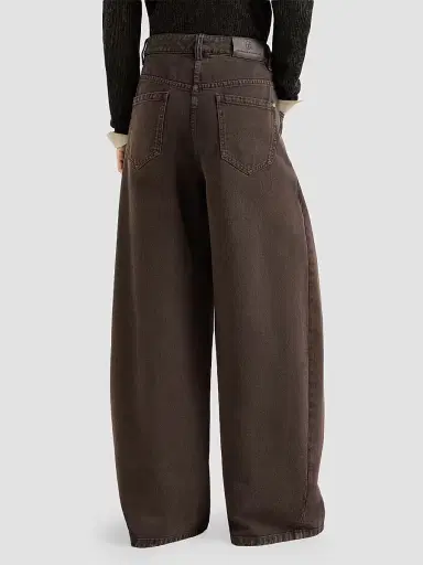 Brunello Cucinelli Women's Dyed Denim Wide Jeans with Monili - Pine Cone Brown - Size 16 | Thumbnail 3 Brunello Cucinelli Women's Dyed Denim Wide Jeans with Monili - Pine Cone Brown - Size 16 | Thumbnail 3
