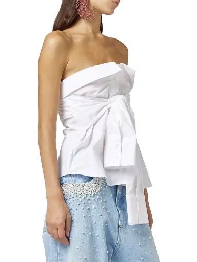 Giuseppe Di Morabito Women's Act II: The Fall of Icarus Cotton Top - White | Thumbnail 3 Giuseppe Di Morabito Women's Act II: The Fall of Icarus Cotton Top - White | Thumbnail 3