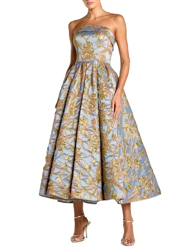 Mac Duggal Women's Floral Brocade Midi-Dress | Thumbnail 1 Mac Duggal Women's Floral Brocade Midi-Dress | Thumbnail 1