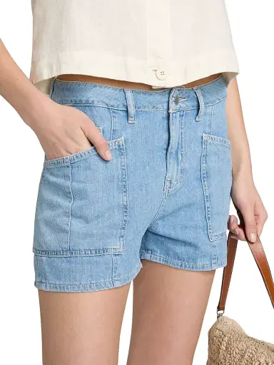 L'Agence Women's Kyra Cotton High-Rise Denim Shorts - Seattle - Size 32 | Thumbnail 6 L'Agence Women's Kyra Cotton High-Rise Denim Shorts - Seattle - Size 32 | Thumbnail 6