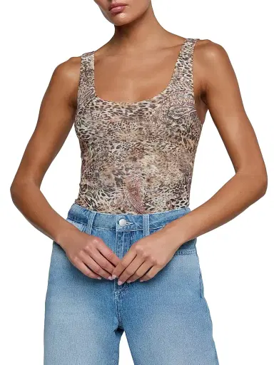 L'Agence Women's Kalea Leopard-Print Bodysuit - Tan Valencia Leopard - Size XXL | Thumbnail 3 L'Agence Women's Kalea Leopard-Print Bodysuit - Tan Valencia Leopard - Size XXL | Thumbnail 3
