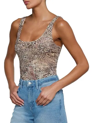 L'Agence Women's Kalea Leopard-Print Bodysuit - Tan Valencia Leopard - Size XXL | Thumbnail 4 L'Agence Women's Kalea Leopard-Print Bodysuit - Tan Valencia Leopard - Size XXL | Thumbnail 4