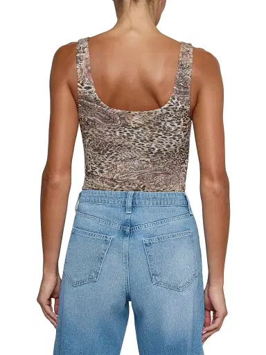 L'Agence Women's Kalea Leopard-Print Bodysuit - Tan Valencia Leopard - Size XXL | Thumbnail 5 L'Agence Women's Kalea Leopard-Print Bodysuit - Tan Valencia Leopard - Size XXL | Thumbnail 5