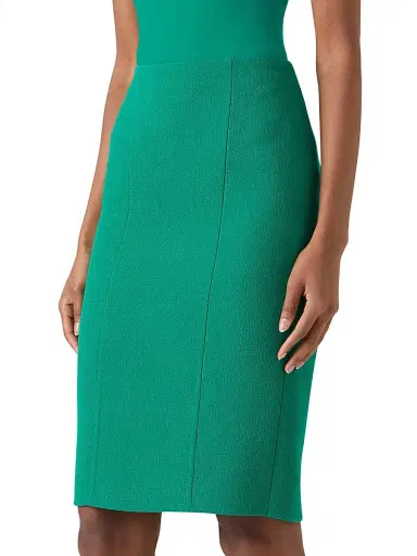 Akris Women's Double-Face Crepe Wool Pencil Skirt - Tourmaline | Thumbnail 4 Akris Women's Double-Face Crepe Wool Pencil Skirt - Tourmaline | Thumbnail 4