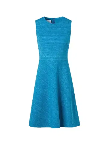 Akris punto Women's Raw Silk-Cotton A-Line Mini Dress - Medium Blue Denim | Thumbnail 1 Akris punto Women's Raw Silk-Cotton A-Line Mini Dress - Medium Blue Denim | Thumbnail 1