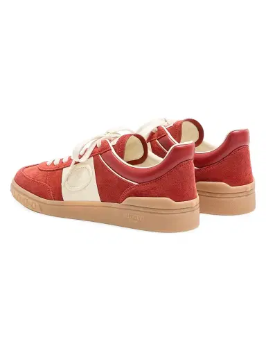 Valentino Garavani Men's Upvillage Low Top Sneakers in Split Leather - Red Ivory - Size 13 | Thumbnail 3 Valentino Garavani Men's Upvillage Low Top Sneakers in Split Leather - Red Ivory - Size 13 | Thumbnail 3