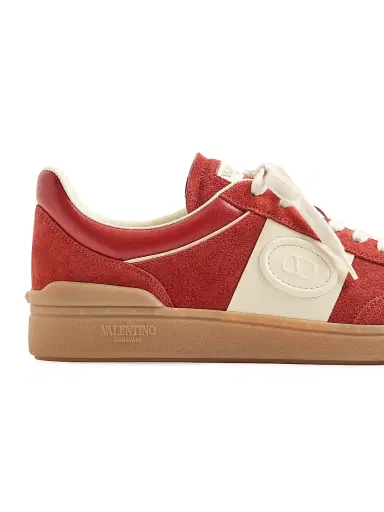 Valentino Garavani Men's Upvillage Low Top Sneakers in Split Leather - Red Ivory - Size 13 | Thumbnail 6 Valentino Garavani Men's Upvillage Low Top Sneakers in Split Leather - Red Ivory - Size 13 | Thumbnail 6