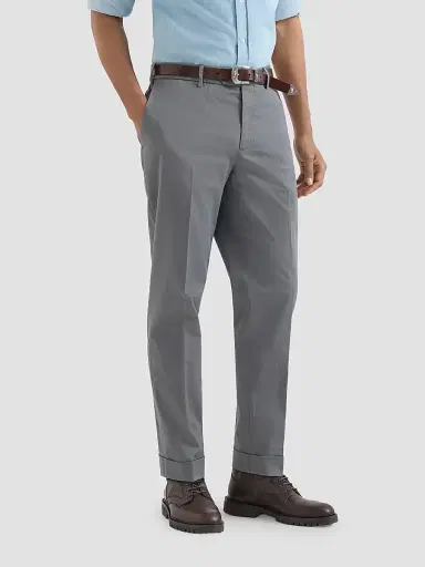 Brunello Cucinelli Men's Garment Dyed Italian Fit Trousers - Grey | Thumbnail 2 Brunello Cucinelli Men's Garment Dyed Italian Fit Trousers - Grey | Thumbnail 2