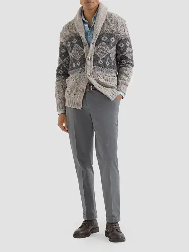 Brunello Cucinelli Men's Garment Dyed Italian Fit Trousers - Grey | Thumbnail 6 Brunello Cucinelli Men's Garment Dyed Italian Fit Trousers - Grey | Thumbnail 6