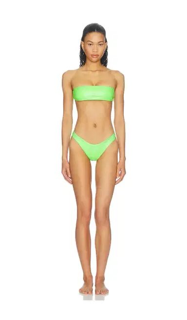 naranja furcado Latex Splash Matte Bandeau Bikini Set | Thumbnail 1 naranja furcado Latex Splash Matte Bandeau Bikini Set | Thumbnail 1