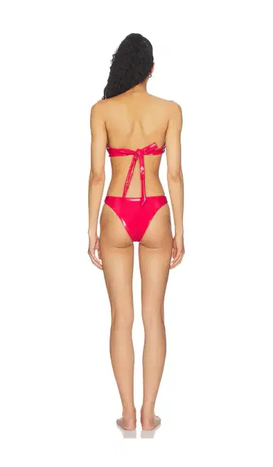 naranja furcado Latex Splash Matte Bandeau Bikini Set | Thumbnail 3 naranja furcado Latex Splash Matte Bandeau Bikini Set | Thumbnail 3