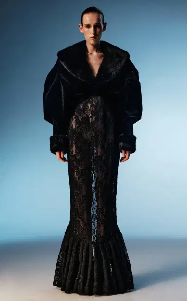 RASARIO Cropped Velvet & Faux Fur Coat | Thumbnail 2 RASARIO Cropped Velvet & Faux Fur Coat | Thumbnail 2