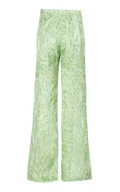 LA FUORI Mistleaf Ruffled Printed Satin Wide-Leg Pants | Thumbnail 5 LA FUORI Mistleaf Ruffled Printed Satin Wide-Leg Pants | Thumbnail 5