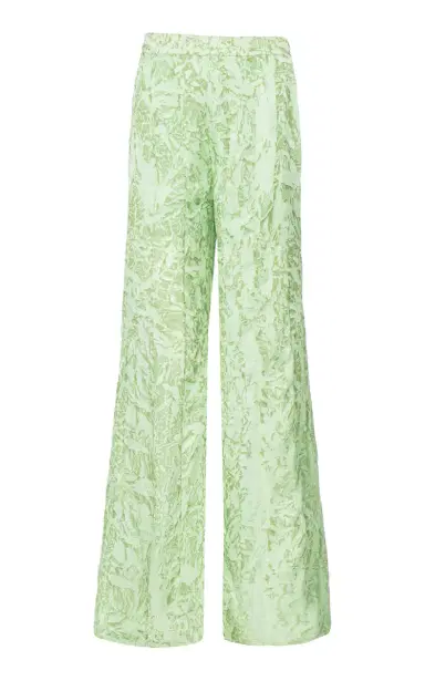 LA FUORI Mistleaf Ruffled Printed Satin Wide-Leg Pants | Thumbnail 6 LA FUORI Mistleaf Ruffled Printed Satin Wide-Leg Pants | Thumbnail 6