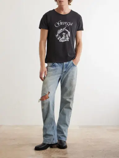 Enfants Riches Déprimés Jeremy Distressed Printed Cotton-Jersey T-Shirt - Men | Thumbnail 2 Enfants Riches Déprimés Jeremy Distressed Printed Cotton-Jersey T-Shirt - Men | Thumbnail 2