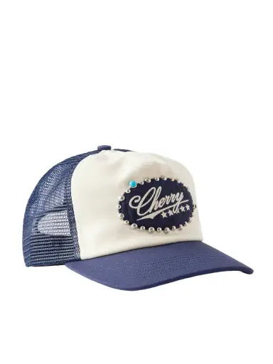 Cherry Los Angeles 6 Star Logo-Embroidered Studded Canvas and Mesh Trucker Cap - Men | Thumbnail 1 Cherry Los Angeles 6 Star Logo-Embroidered Studded Canvas and Mesh Trucker Cap - Men | Thumbnail 1