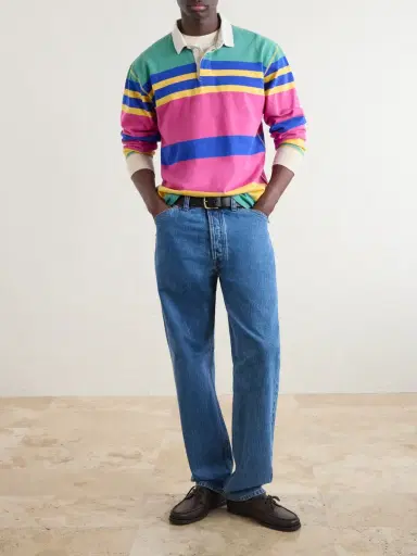 Drake's Striped Cotton-Jersey Polo Shirt - Men | Thumbnail 2 Drake's Striped Cotton-Jersey Polo Shirt - Men | Thumbnail 2
