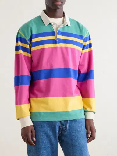 Drake's Striped Cotton-Jersey Polo Shirt - Men | Thumbnail 3 Drake's Striped Cotton-Jersey Polo Shirt - Men | Thumbnail 3