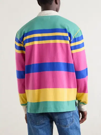 Drake's Striped Cotton-Jersey Polo Shirt - Men | Thumbnail 4 Drake's Striped Cotton-Jersey Polo Shirt - Men | Thumbnail 4